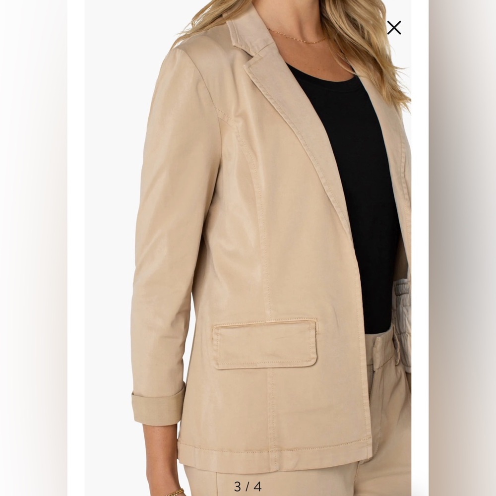 Liverpool Fitted Open Front Twill Blazer - Picture 7 of 16